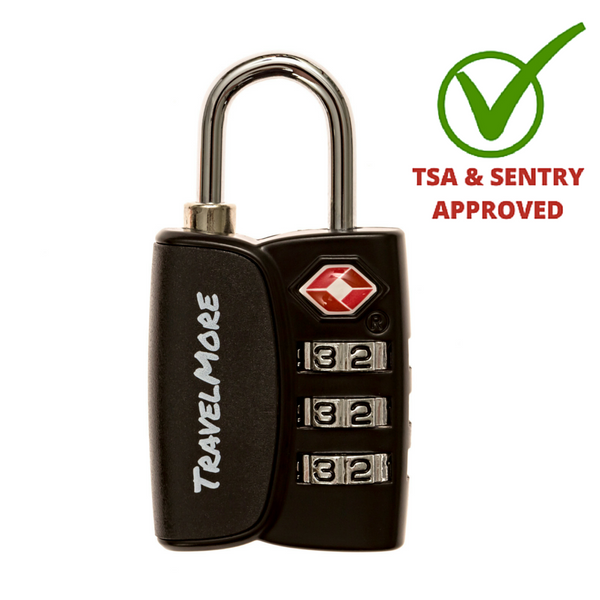 4 Pack TSA Travel Luggage Lock With Search Alert Indicator - 4 Black Locks