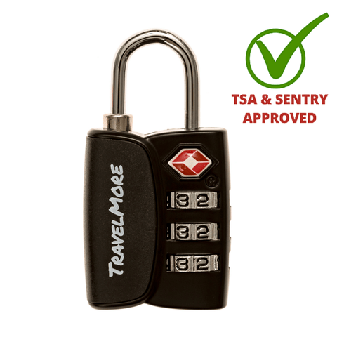 TSA Luggage Lock With Search Alert Indicator - 1 Black Travel Lock